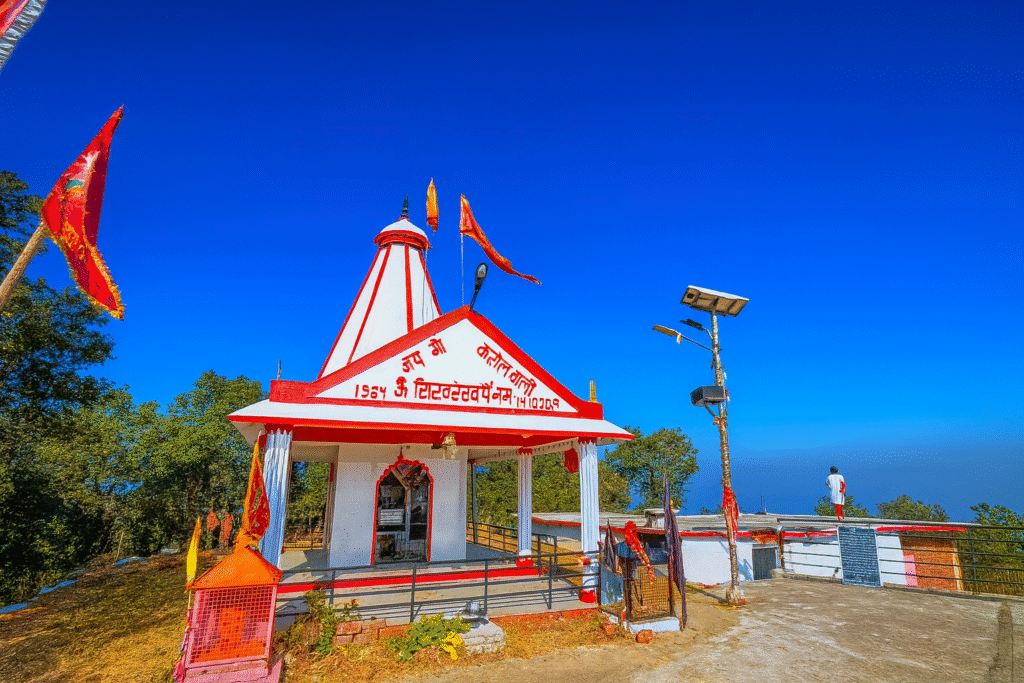 Mount Karol Trek Top temple On the Peak.