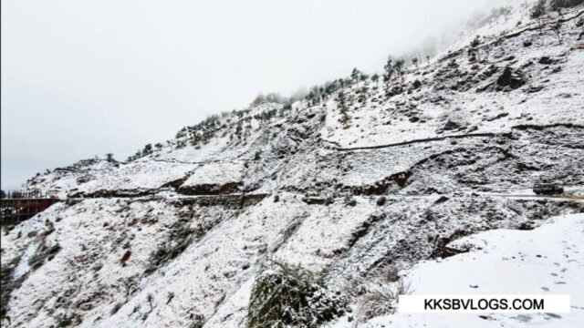 snow fall in shillai town In winter season