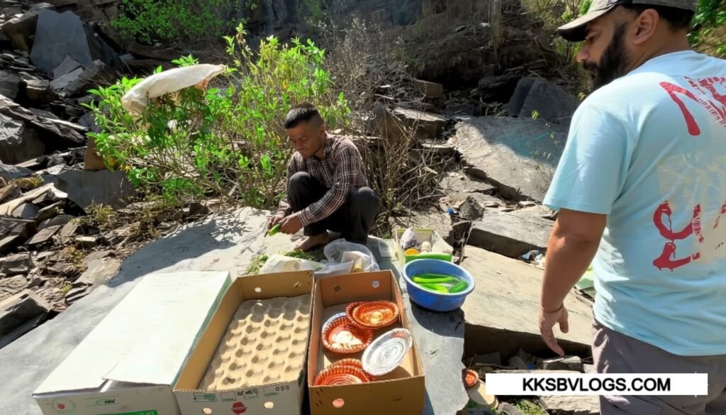 small stall by local at riva waterfall solan