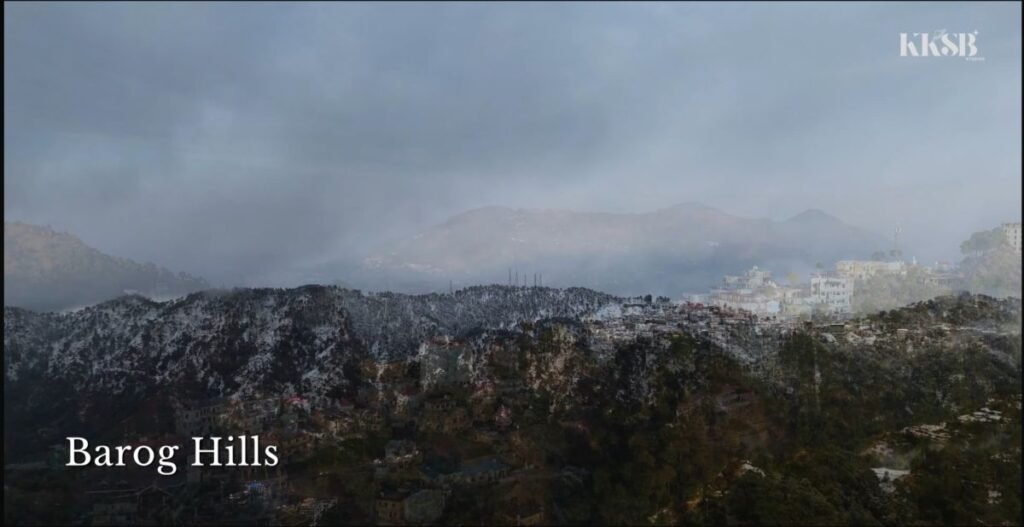 snow on barog hill town