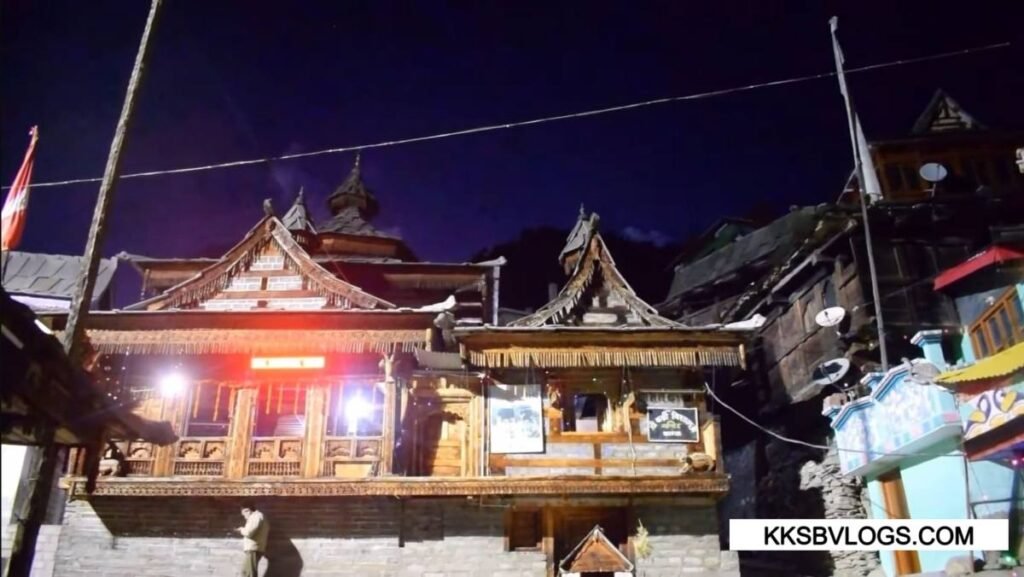 Night view Of temple in kamru village